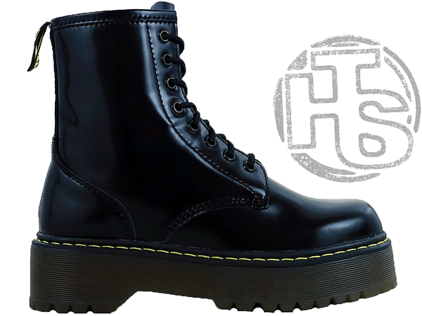 Dr.Martens Jadon Black Polished Smooth Boots 15265001 High Top Store 1062281457