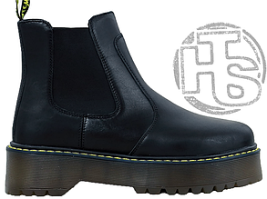 Жіночі черевики Dr.Martens 2976 Platform Leather Chelsea Black Boots 24687001
