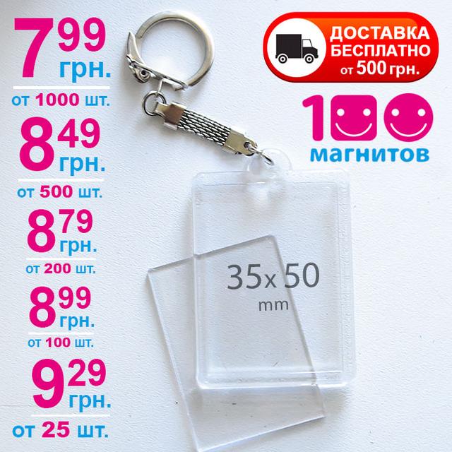 Акриловий брелок з карабіном