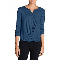 Блузка Eddie Bauer Womens Girl On The Go Wrap It Up Top BALTIC M Синий (5154BT), 1099311 - 100