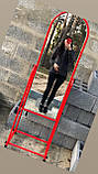 Червоне металеве підлогове дзеркало на повний зріст для одягу, фото 3