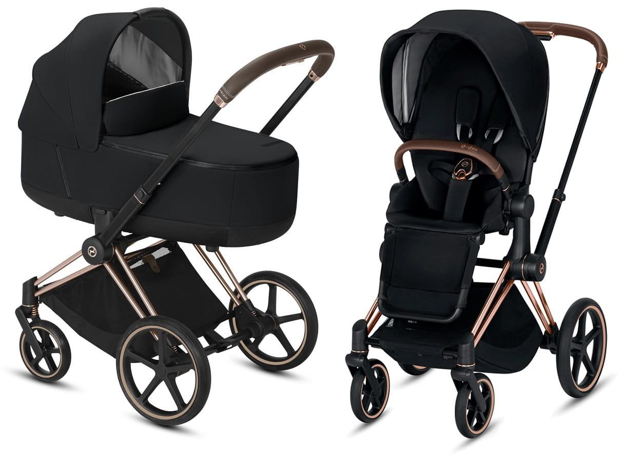 Cybex — Коляска Priam3 система 2в1, колір Premium Black/Rosegold