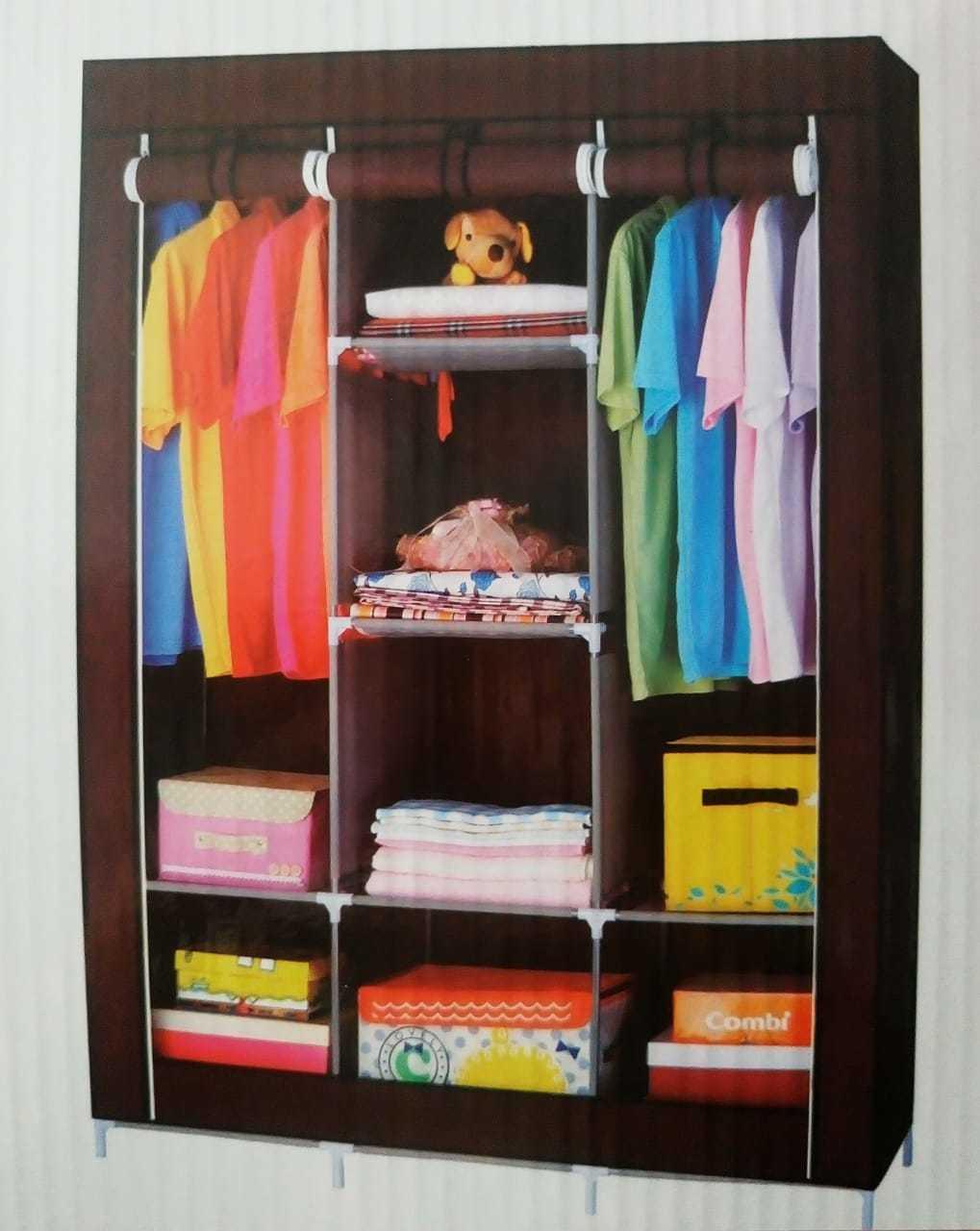 Шафа тканинний - Текстильний гардероб 3 секції HCX 88130 (130*45*175 см) Коричневий