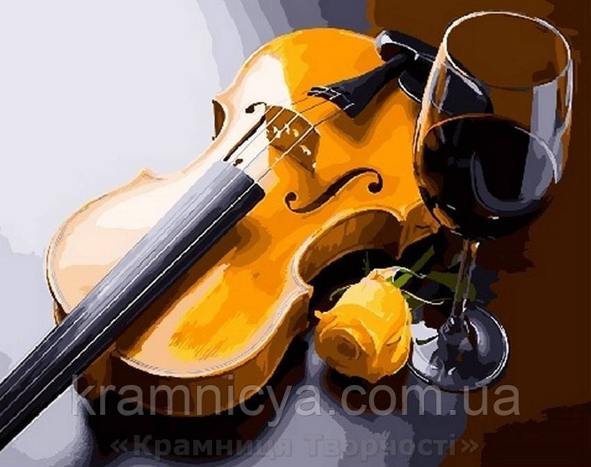 Картина за номерами Brushme 40х50 Скрипка і келих (GX27891)