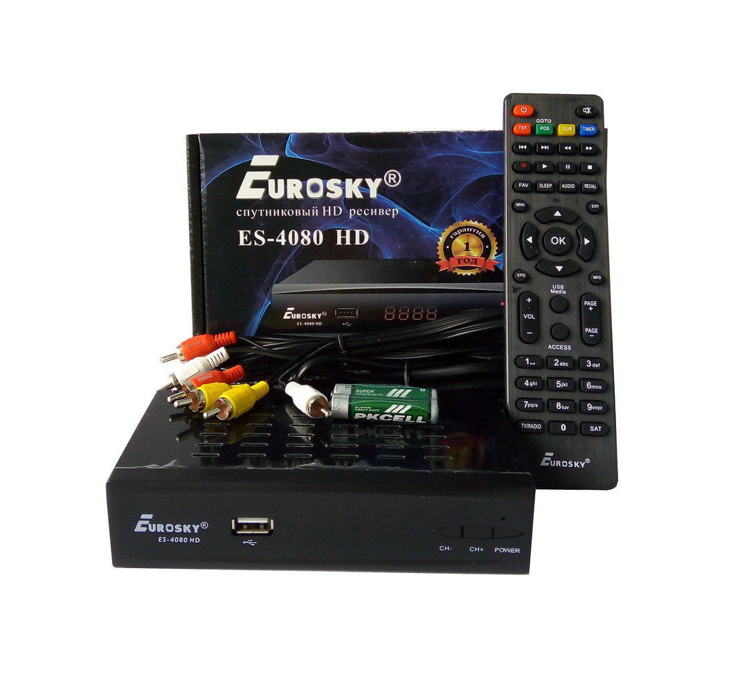 Супутниковий AV-ресивер тюнер Eurosky ES-4080 HD + Прошивка + Гарантія 12 міс