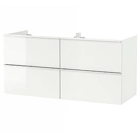 IKEA GODMORGON Шафа під умивальник з 4 ящиками, глянцевий білий (303.440.96)