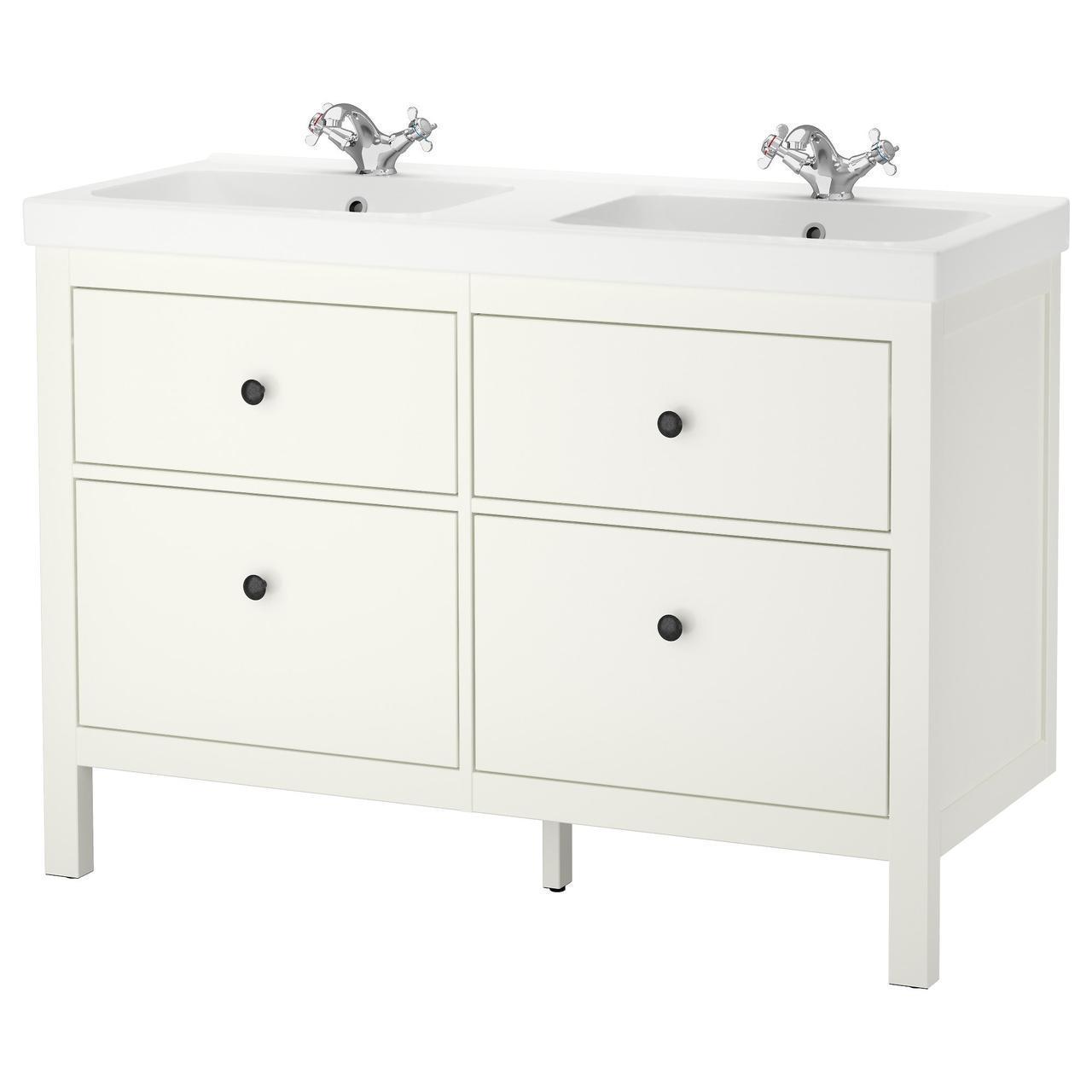 IKEA HEMNES/ODENSVIK Шафа під умивальник з раковиною з 4 ящиками, білий (791.195.72)