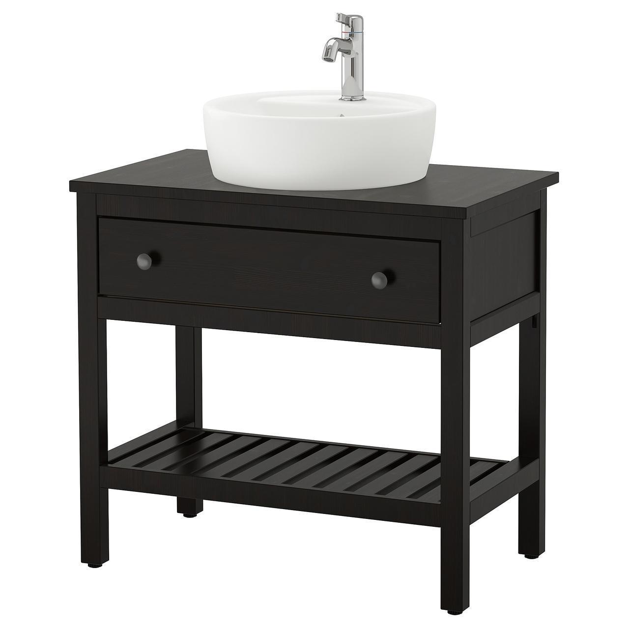 IKEA HEMNES/TORNVIKEN Шафа під умивальник з раковиною 45, чорно-коричнева Морилка (192.751.60)