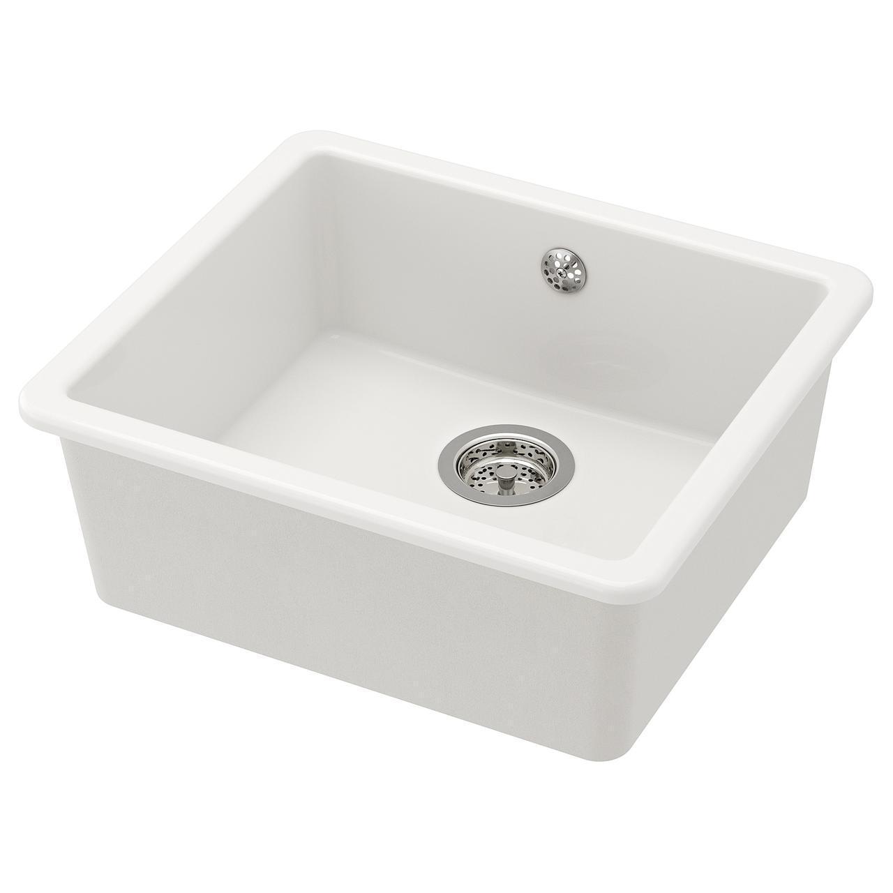 IKEA HAVSEN Одинарная мойка, белый (392.537.13) (ID#1062741220), цена ...