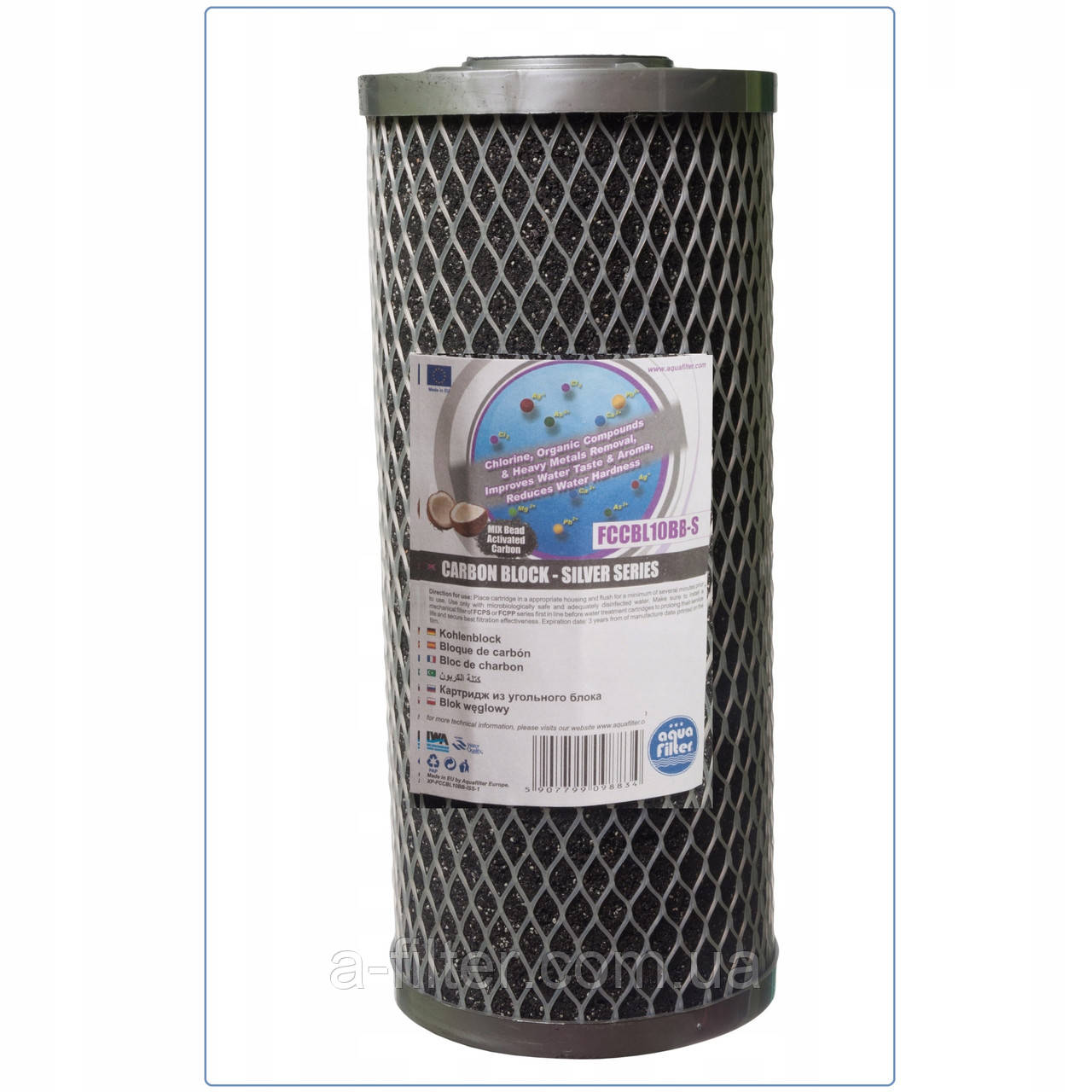 Картридж 10BB зі спеченого вугілля з функцією пом'якшення води. Серия SILVER., фото 1