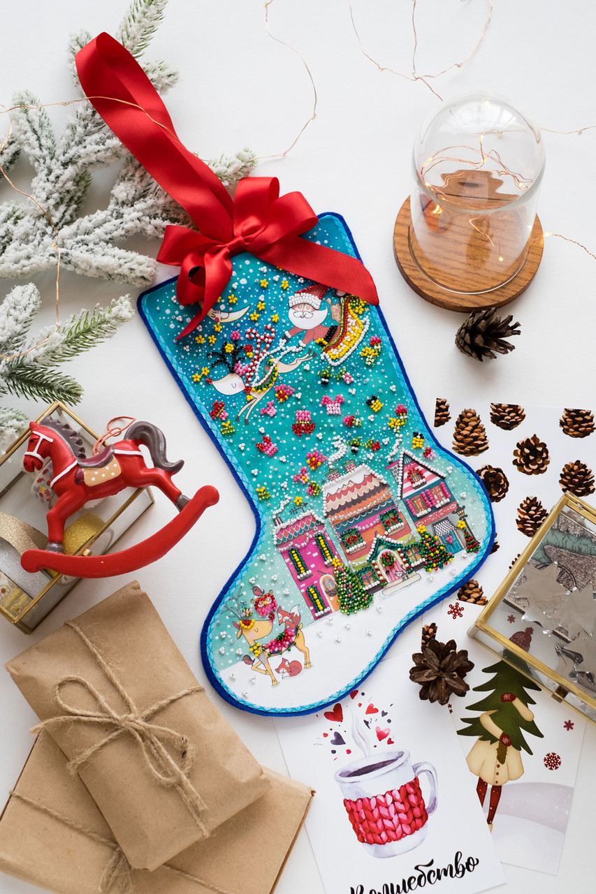Набір для вишивання новорічного чобітка Диво АВЕ-002