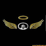 Авто значок з крилами наклейка крила ангела на машину авто наклейки на кузов бампер скло двері капот крила багажник, фото 3