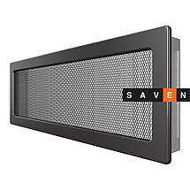 Вентиляційна решітка для каміна SAVEN 17х49 графітова, фото 3