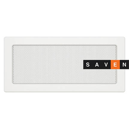 Вентиляційна решітка для каміна SAVEN 17х37 біла, фото 1