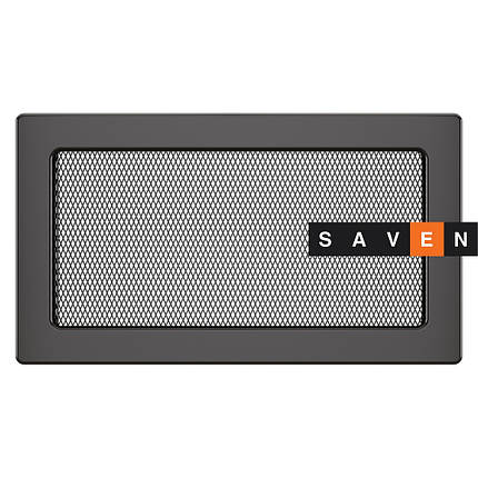 Вентиляційна решітка для каміна SAVEN 17х30 графітова, фото 1
