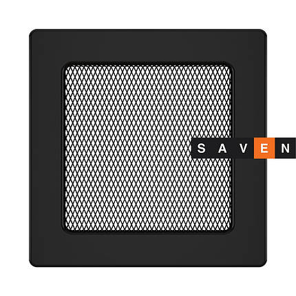Вентиляційна решітка для каміна SAVEN 17х17 чорна, фото 2