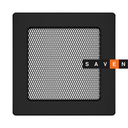 Вентиляційна решітка для каміна SAVEN 17х17 чорна, фото 1