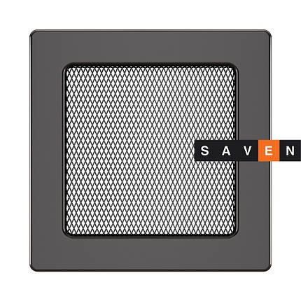 Вентиляційна решітка для каміна SAVEN 17х17 графітова, фото 2