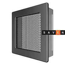 Вентиляційна решітка для каміна SAVEN 17х17 графітова, фото 3