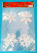 Новорічні наклейки на вікна силіконові розмір 19*19 см в асортименті, фото 7