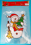 Новорічні наклейки на вікна силіконові розмір 19*19 см в асортименті, фото 2