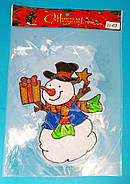 Новорічні наклейки на вікна силіконові розмір 19*19 см в асортименті, фото 3