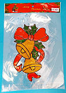 Новорічні наклейки на вікна силіконові розмір 19*19 см в асортименті, фото 4