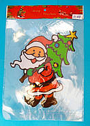 Новорічні наклейки на вікна силіконові розмір 19*19 см в асортименті, фото 8