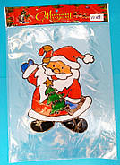 Новорічні наклейки на вікна силіконові розмір 19*19 см в асортименті, фото 10