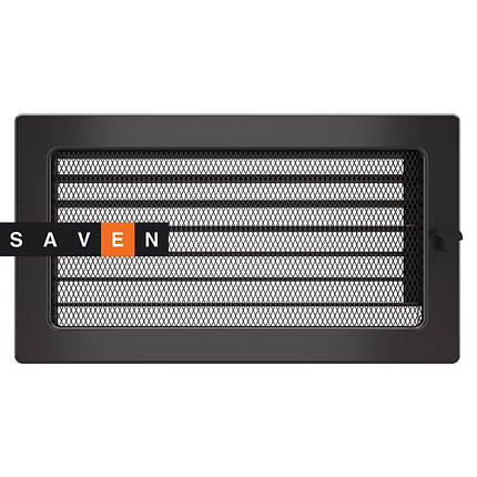 Вентиляційна решітка для каміна SAVEN 17х30 графітова з жалюзі, фото 1