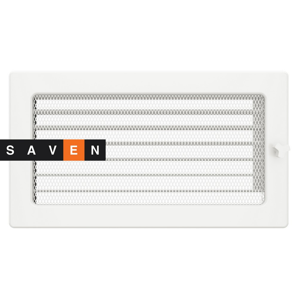 Вентиляційна решітка для каміна SAVEN 17х30 біла з жалюзі