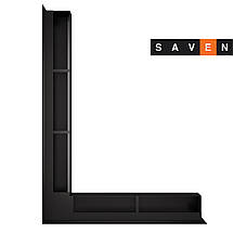 Вентиляційна решітка для каміна кутова ліва SAVEN Loft Angle 90х600х800 чорна, фото 4
