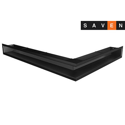 Вентиляційна решітка для каміна кутова ліва SAVEN Loft Angle 90х600х800 чорна, фото 1