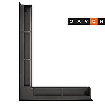 Вентиляційна решітка для каміна кутова ліва SAVEN Loft Angle 90х600х800 графітова, фото 4