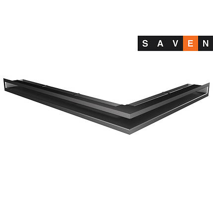 Вентиляційна решітка для каміна кутова ліва SAVEN Loft Angle 60х600х800 графітова, фото 1