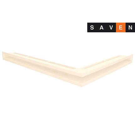 Вентиляційна решітка для каміна кутова ліва SAVEN Loft Angle 60х600х800 кремова, фото 1