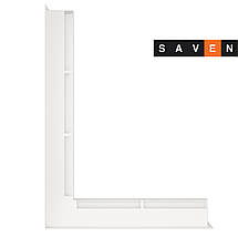 Вентиляційна решітка для каміна кутова ліва SAVEN Loft Angle 60х600х800 біла, фото 4