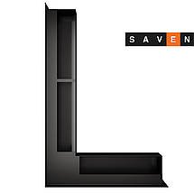 Вентиляційна решітка для каміна кутова ліва SAVEN Loft Angle 90х400х600 чорна, фото 4