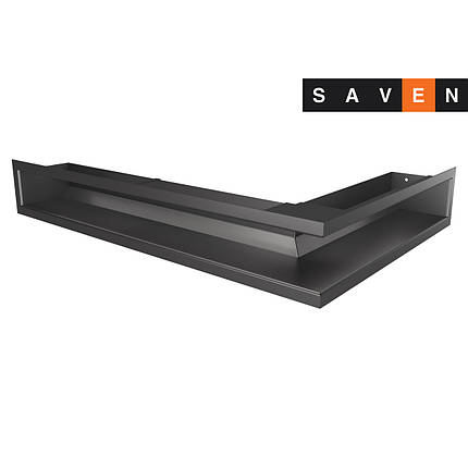 Вентиляційна решітка для каміна кутова ліва SAVEN Loft Angle 90х400х600 графітова, фото 1