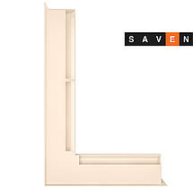 Вентиляційна решітка для каміна кутова ліва SAVEN Loft Angle 60х400х600 кремова, фото 4