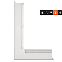 Вентиляційна решітка для каміна кутова ліва SAVEN Loft Angle 60х400х600 біла, фото 4