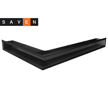 Вентиляційна решітка для каміна кутова права SAVEN Loft Angle 90х800х600 чорна, фото 1