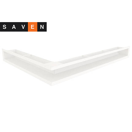 Вентиляційна решітка для каміна кутова права SAVEN Loft Angle 90х800х600 біла, фото 1