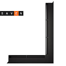 Вентиляційна решітка для каміна кутова права SAVEN Loft Angle 60х800х600 чорна, фото 3