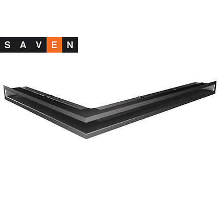 Вентиляційна решітка для каміна кутова права SAVEN Loft Angle 60х800х600 графітова, фото 1