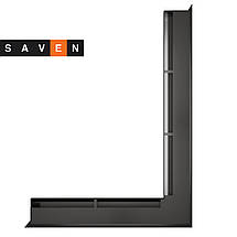 Вентиляційна решітка для каміна кутова права SAVEN Loft Angle 60х800х600 графітова, фото 4