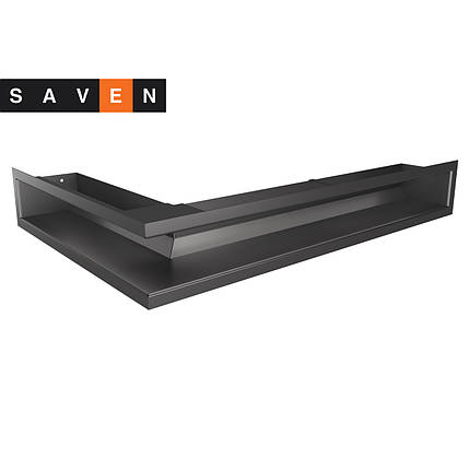 Вентиляційна решітка для каміна кутова права SAVEN Loft Angle 90х600х400 графітова, фото 1