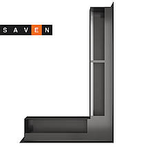 Вентиляційна решітка для каміна кутова права SAVEN Loft Angle 90х600х400 графітова, фото 4