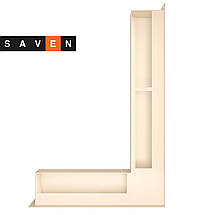 Вентиляційна решітка для каміна кутова права SAVEN Loft Angle 90х600х400 кремова, фото 4