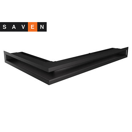 Вентиляційна решітка для каміна кутова права SAVEN Loft Angle 60х600х400 чорна, фото 1